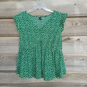 Shein Curve Floral Print Peplum Top